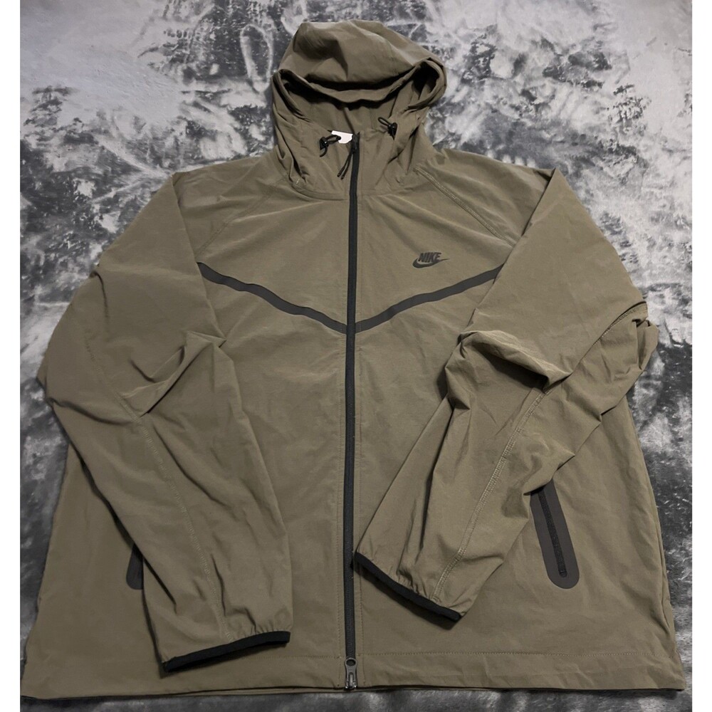 LARGE Nike Tech Men's Woven Jacket (Medium Olive/Medium Olive/Black) - Picture 6 of 9